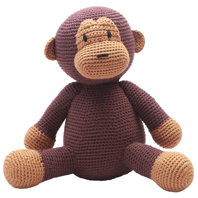 natureZoo of Denmark Peluche scimmietta all'uncinetto, marrone scuro