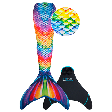 XTREM Toys and Sports - Coda da sirena FIN FUN Mermaidens Original taglia Adult XS, Rainbow Reef