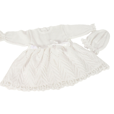 Levně HOBEA Křestní šaty Joahanna s čepicí bílé
