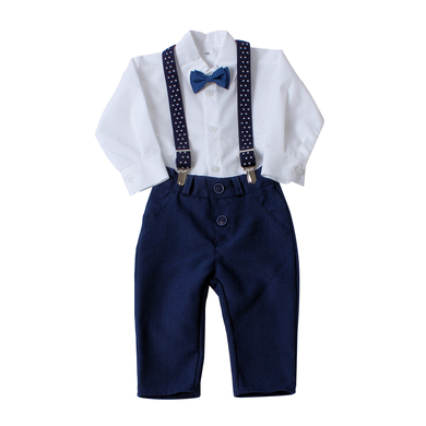 HOBEA Costume de baptême enfant Jonas 4 pièces bleu foncé