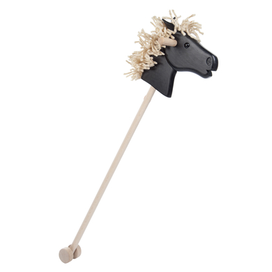 Helga Kreft Bâton à chevaucher cheval enfant noir bois