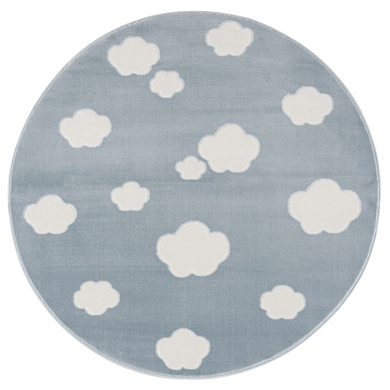 LIVONE Tapis enfant Happy Rugs Sky Cloud rond bleu/blanc 133 cm