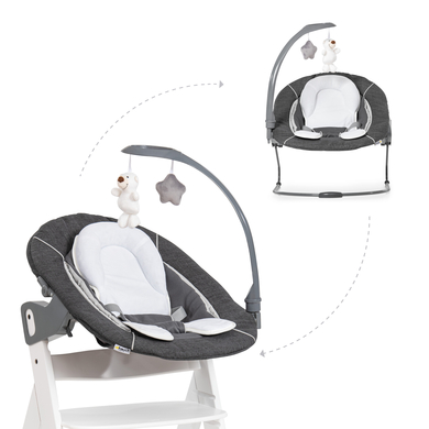 hauck Transat balancelle bébé Alpha Deluxe 2en1 melange grey