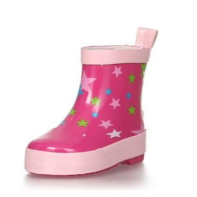 Playshoes Bottes enfant caoutchouc demi-tige étoiles rose