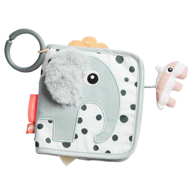 Done by Deer™ Livre imagier Elphee éléphant gris tissu