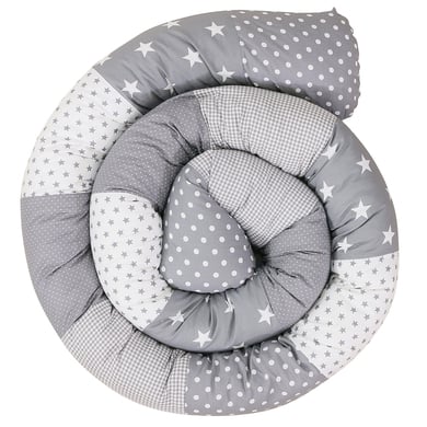 Ullenboom Protector para cuna Estrellas Gris 300 cm
