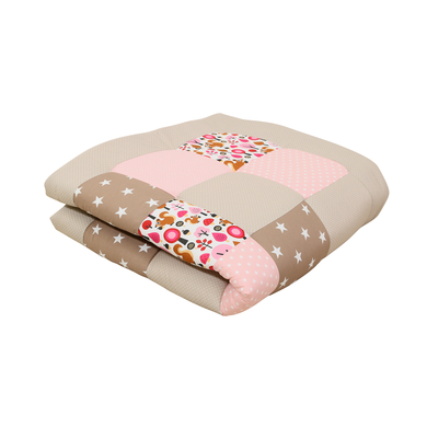 Ullenboom Manta de juegos y para parque infantil / corralito de bebé 120X120 cm ardilla Sand