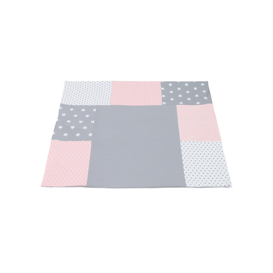 Ullenboom Housse de matelas à langer patchwork rose/gris 75x85 cm
