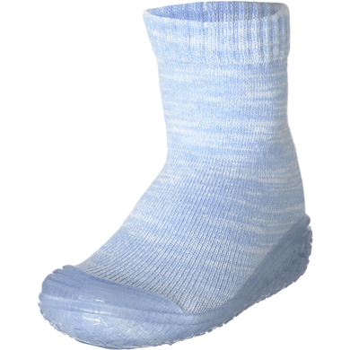 Playshoes Chaussons enfant tricot bleu