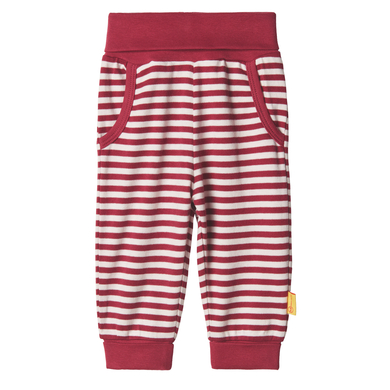 Image of Steiff Girls Pantaloni Tuta a righe, rosso/bianco059