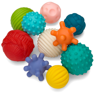 Infantino Balles d'éveil sensorielles multicolores, 10 pièces