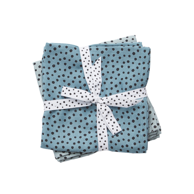 Image of Done by Deer ™ Panni per rigurgito Happy dots blu, 2 pezzi