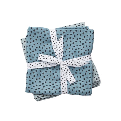 Image of Done by Deer ™ Panni per rigurgito Happy dots blu, 2 pezzi059