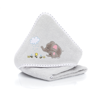 fillikid Cape de bain enfant éléphant gris 75x75 cm