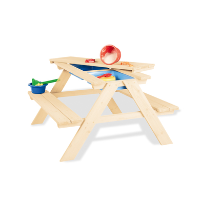 Pinolino Ensemble table bancs enfant Matsch-Nicki pour 4, bois naturel