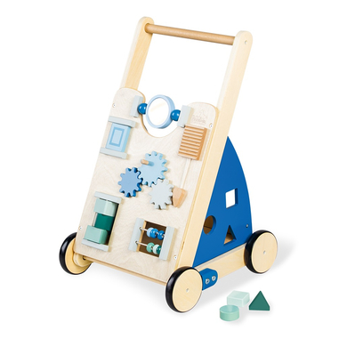 Pinolino Chariot de marche enfant d'activités Titus bois, bleu