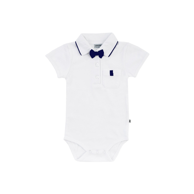 JACKY Body enfant manches courtes noeud papillon amovible blanc/bleu marine