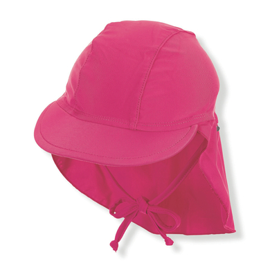 Sterntaler Peaked cap med halsskydd magenta