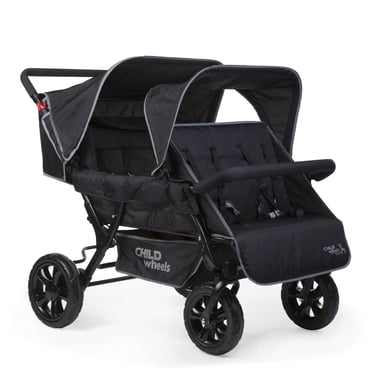 childhome silla de paseo cuadruple sport two by two 4 children negro