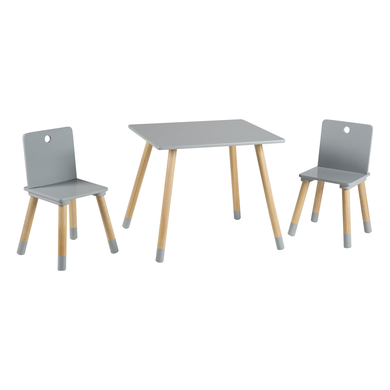 Roba roba Ensemble table et chaise enfant bois, gris/naturel