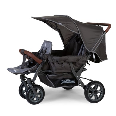 CHILDHOME Carrito de bebé Trillizos Sport Triplet Antracita