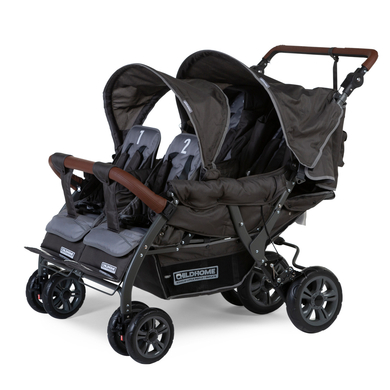 CHILDHOME Poussette Quadruple 4 places Autobrake anthracite