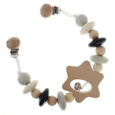 Hess Chaîne de poussette étoile, bois naturel noir