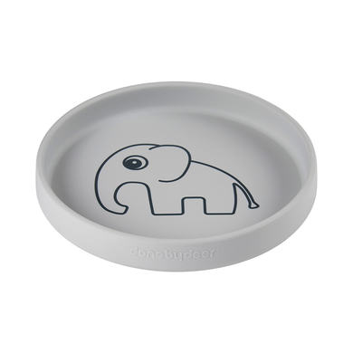 Done by Deer™ Assiette enfant 6m+ Elphee gris silicone