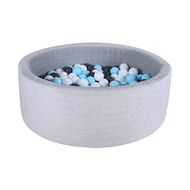 Levně Knorr® hračková kulová koupel měkká - Útulná geo šedá včetně 300 kuliček krémová / šedá / světle modrá
