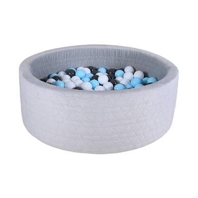 knorr® toys bollbad mjuk - Mysig geo grå inklusive 300 bollar grädde / grå / ljusblå