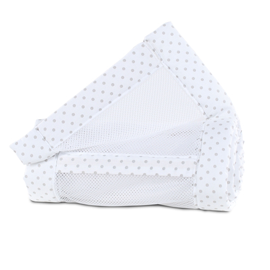 Image of babybay® Paracolpi Mesh-Piqué per Maxi, Boxspring e Comfort, bianco/pois 168x24 cm059