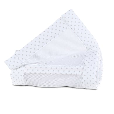 babybay® Tour de lit cododo pour Maxi, Boxspring, Comfort mesh piqué blanc pois 168x24 cm