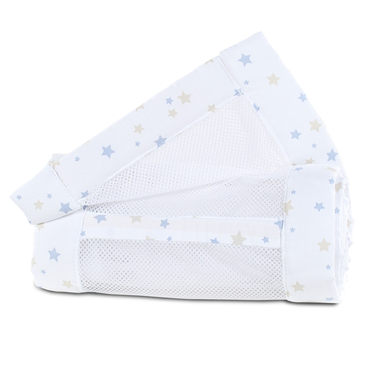 babybay ® Nido de malla piqué para Maxi, Boxspring y Comfort mezcla de estrellas azules 168x24 cm