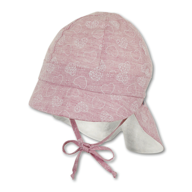 Sterntaler Girls casquette à visière avec protection du cou rouge clair
