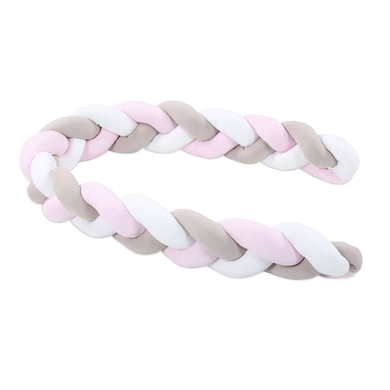 babybay® Nestchenschlange Zopfmuster weiß/beige/rosé 200 cm