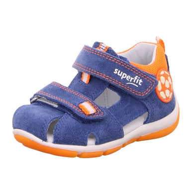 superfit Sandales enfant Freddy bleu/orange, largeur moyenne