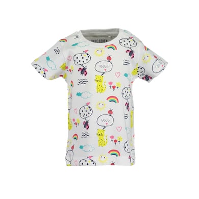 BLÅ SEVEN T-shirt för flickor vit regnbåge