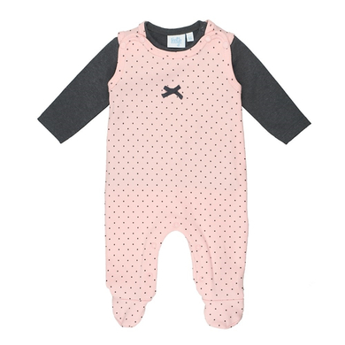 Feetje Ensemble grenouillère et t-shirt enfant manches longues pois rose