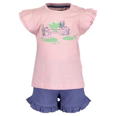 Levně BLUE SEVEN Dívčí sada 2 triček + šortky růžové