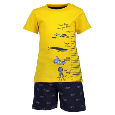 BLUE SEVEN Girls Lot de 2 T-shirt + Shorts jaune