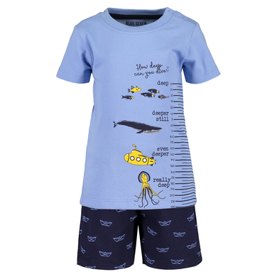 BLUE SEVEN Girls Lot de 2 T-shirt + Shorts bleu clair