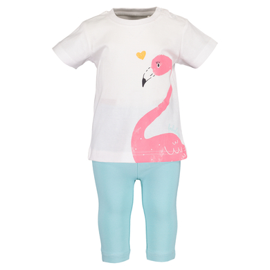 BLUE SEVEN Girls Set med 2 T-shirt + Capri byxor vit