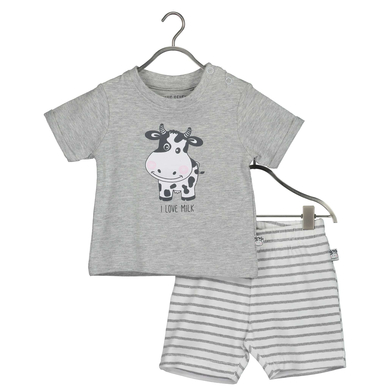 Levně BLUE SEVEN Baby 2-dĂ­lnĂˇ sada Milk Shirt + Medium Shorts grey