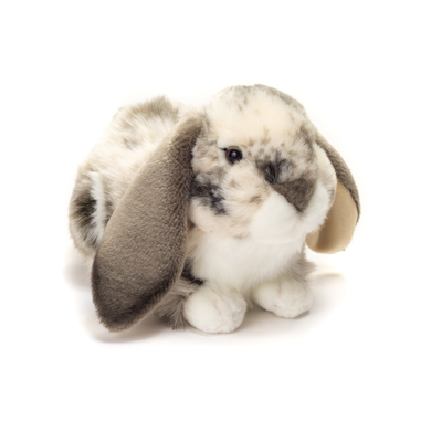 Levně Teddy HERMANN ® králík ležící šedo-bílý, 30 cm