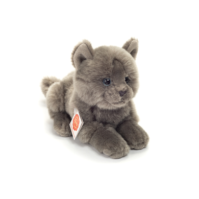 Teddy HERMANN ® Gato cartujano acostado, 20 cm
