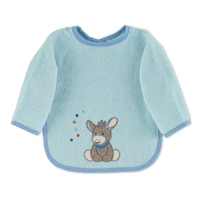 Sterntaler Bavoir à manches enfant scratch Emmi âne bleu clair