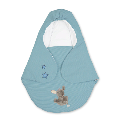 Sterntaler Couverture bébé enveloppante ouatinée Emmi âne bleu 75x90 cm