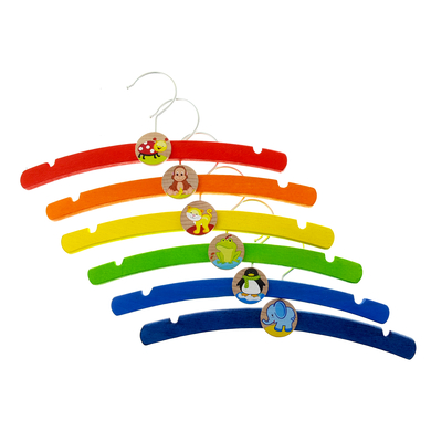 HESS Cintre enfant bois, multicolore lot de 6