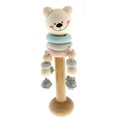 HESS Jeu d'anneaux grelots ours bois naturel