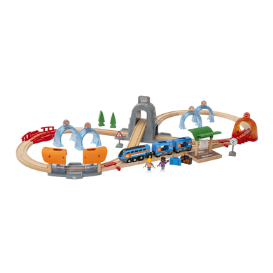 Image of BRIO® WORLD Smart Tech Sound Action Tunnel Tunnel Set di treni passeggeri